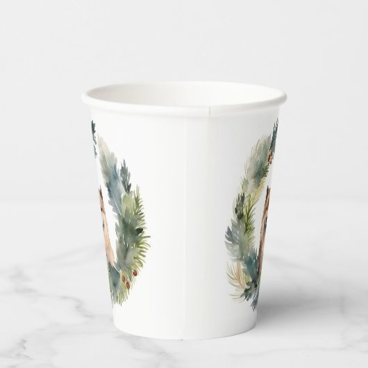 Finse schort kerst krans feestelijke pup papieren bekers (Rechts)