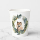 Finse schort kerst krans feestelijke pup papieren bekers (Voorkant)