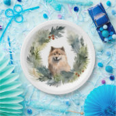 Finse schort kerst krans feestelijke pup papieren bordje (Feest)