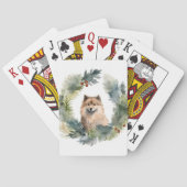 Finse schort kerst krans feestelijke pup pokerkaarten (Achterkant)