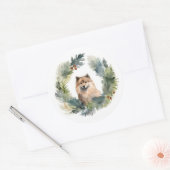 Finse schort kerst krans feestelijke pup ronde sticker (Envelop)