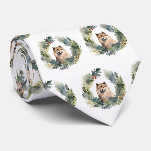 Finse schort kerst krans feestelijke pup stropdas (Opgerold)