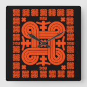 Finse Sisu Art Vierkante Klok (Voorkant)