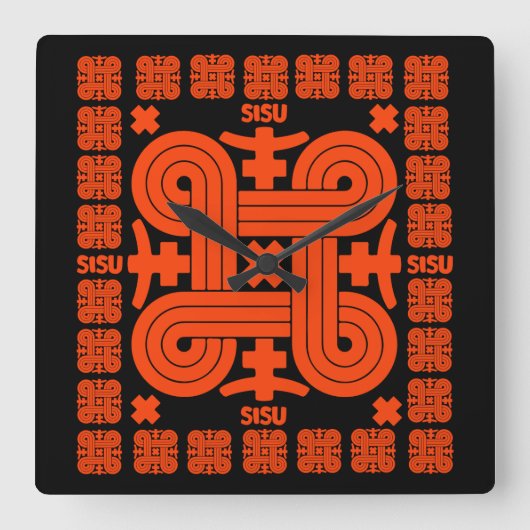 Finse Sisu Art Vierkante Klok (Voorkant)