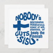 Finse SISU-uitnodiging - pas aan! Kaart (Voorkant / Achterkant)