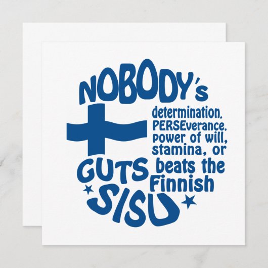 Finse SISU-uitnodiging - pas aan! Kaart (Voorkant / Achterkant)