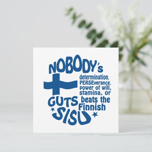 Finse SISU-uitnodiging - pas aan! Kaart (Staand voorkant)