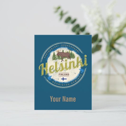 Finse  souvenir hoofdstad Helsinki Briefkaart (Staand voorkant)