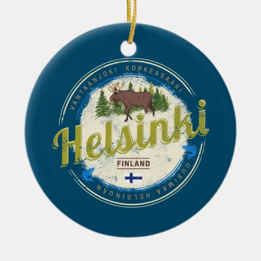 Finse  souvenir hoofdstad Helsinki Keramisch Ornament (Voorkant)