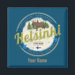 Finse souvenir hoofdstad Helsinki Magneet<br><div class="desc">De hoofdstad van Helsinki in het Finse souvenir voor stad en vakantie. Helsinki met mouwen en visontwerpen als souvenir voor de vakantie in de stad. Lifestyle voor Finse stadsbackpackers Usimaa en Finland Trip. Helsinki in Finland: design souvenir. Helsinki met vispantserwerk voor reizen naar Finland en vakantie in de Finse hoofdstad....</div>