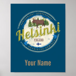 Finse souvenir hoofdstad Helsinki Poster