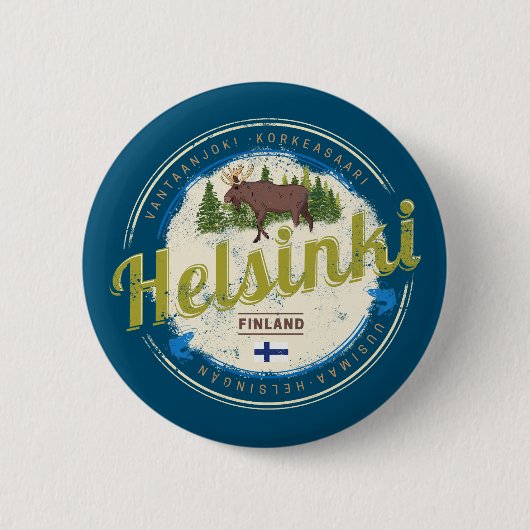 Finse souvenir hoofdstad Helsinki Ronde Button 5,7 Cm (Voorkant)