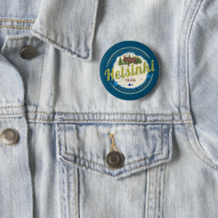 Finse  souvenir hoofdstad Helsinki Ronde Button 5,7 Cm