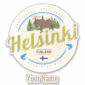 Finse souvenir hoofdstad Helsinki Sticker (Voorkant)