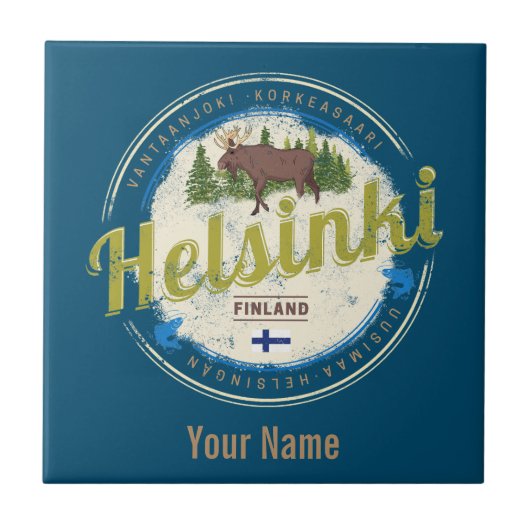 Finse souvenir hoofdstad Helsinki Tegeltje (Voorkant)