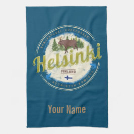 Finse souvenir hoofdstad Helsinki Theedoek