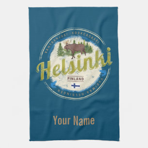 Finse  souvenir hoofdstad Helsinki Theedoek