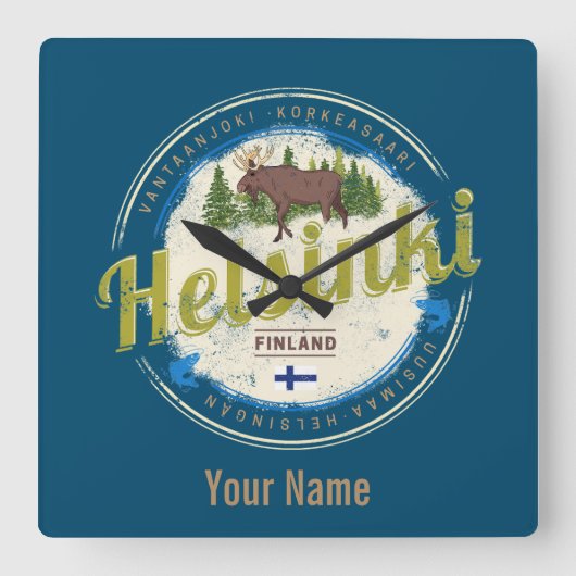 Finse  souvenir hoofdstad Helsinki Vierkante Klok (Voorkant)