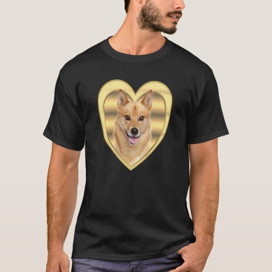 Finse spits Hond Hond Hart Finse spits T-shirt (Voorkant)