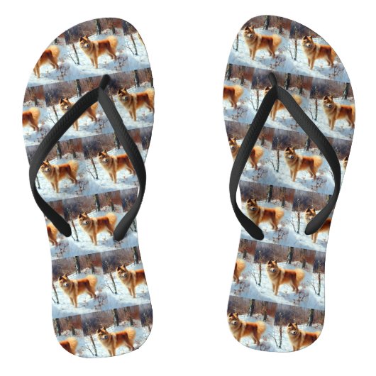 Finse spits Laat het sneeuwen Kerstmis  Teenslippers (Voetbed)