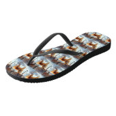 Finse spits Laat het sneeuwen Kerstmis  Teenslippers (Schuin)