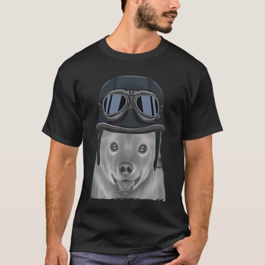 Finse spits met vintage motorhelm t-shirt (Voorkant)
