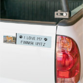 Finse spitz bij Seashore-schilderij - Dog Art Bumpersticker (Op Truck)