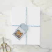 Finse spitz bij Seashore-schilderij - Dog Art Cadeaulabel (Met Touw)
