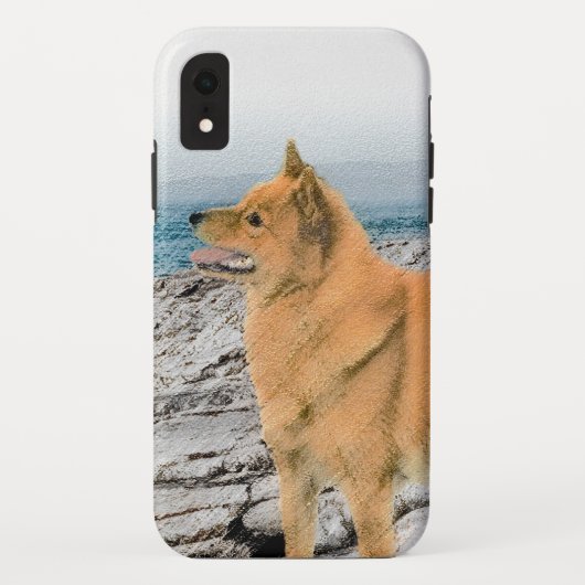 Finse spitz bij Seashore-schilderij - Dog Art Case-Mate iPhone Case (Achterkant)
