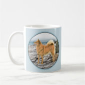 Finse spitz bij Seashore-schilderij - Dog Art Koffiemok (Links)