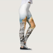 Finse spitz bij Seashore-schilderij - Dog Art Leggings (Rechts)