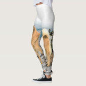 Finse spitz bij Seashore-schilderij - Dog Art Leggings (Links)