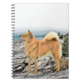 Finse spitz bij Seashore-schilderij - Dog Art Notitieboek (Voorkant)