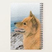 Finse spitz bij Seashore-schilderij - Dog Art Planner (Achterkant)