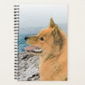 Finse spitz bij Seashore-schilderij - Dog Art Planner (Voorkant)