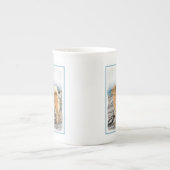 Finse spitz bij Seashore-schilderij - Dog Art Porselein Kop (Voorkant)