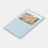 Finse spitz bij Seashore-schilderij - Dog Art Post-it® Notes (Schuin)