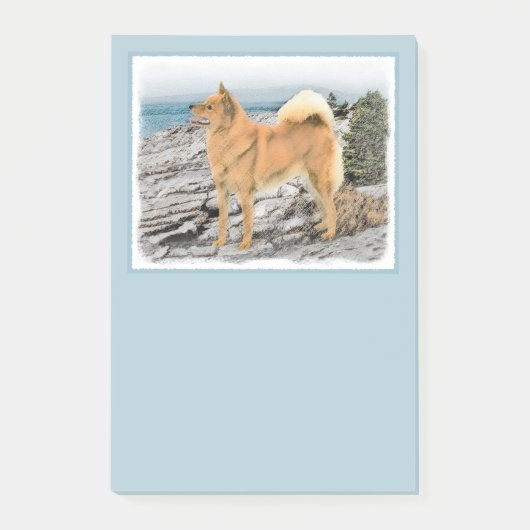 Finse spitz bij Seashore-schilderij - Dog Art Post-it® Notes (Voorkant)