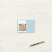Finse spitz bij Seashore-schilderij - Dog Art Post-it® Notes (Op bureau)