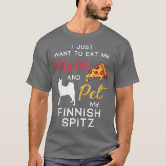 Finse Spitz Dog Pizza minnaar kerstmis T-shirt