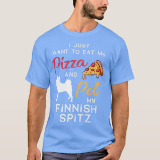 Finse Spitz Dog Pizza minnaar kerstmis T-shirt