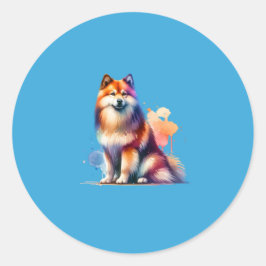 Finse Spitz Dog Ronde Sticker