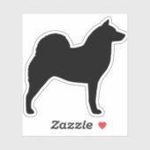 Finse Spitz Dog Silhouette Cool Canine Zwart Sticker (Vel)