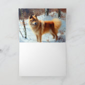 Finse Spitz liet het sneeuwen Kerstmis Kaart (Binnen)