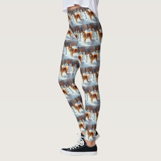 Finse Spitz liet het sneeuwen Kerstmis Leggings (Links)