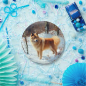 Finse Spitz liet het sneeuwen Kerstmis Papieren Bordje (Feest)