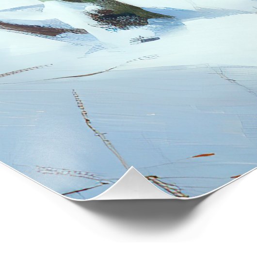 Finse Spitz liet het sneeuwen Kerstmis Perfect Poster (Hoek)