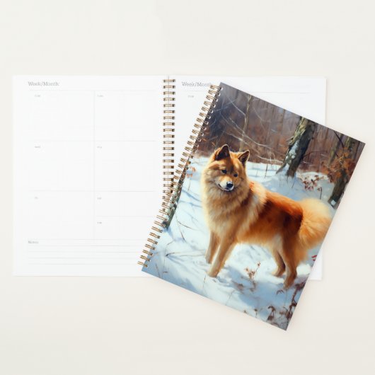 Finse Spitz liet het sneeuwen Kerstmis Planner (Display)