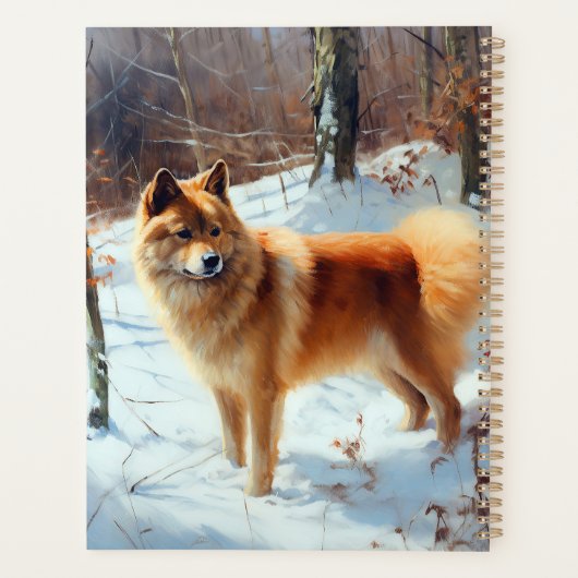 Finse Spitz liet het sneeuwen Kerstmis Planner (Achterkant)