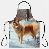 Finse Spitz liet het sneeuwen Kerstmis Schort (Voorkant)